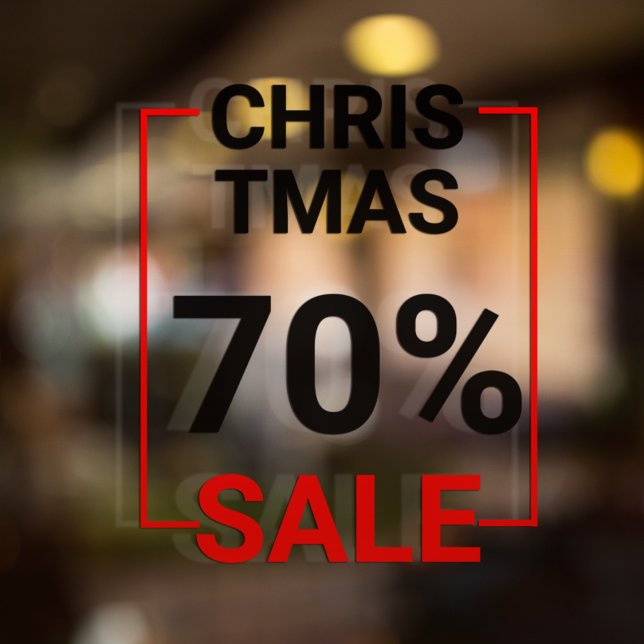 Autocollant Pour Fenêtre Vente de Noël dans une boutique moderne (Créateur téléchargé)