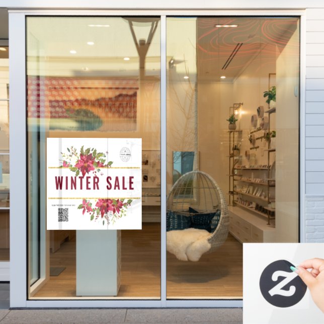 Autocollant Pour Fenêtre Vente d'hiver de vacances boutique enseigne (Vitrine du magasin)