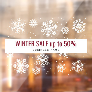 Autocollant Pour Fenêtre Vente d'hiver, grand flocon de neige noël 