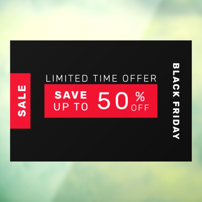 Autocollant Pour Fenêtre Vente du vendredi noir (Feuille 3)