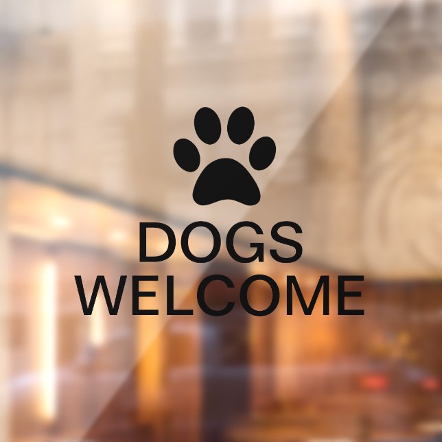 Autocollant Pour Fenêtre Verre d'accueil pour chiens de vinyle d'affaires t (Feuille 2)
