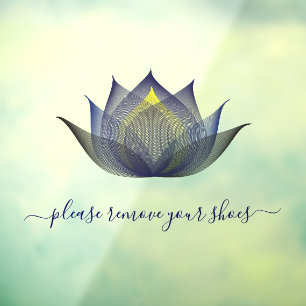 Autocollant Pour Fenêtre Veuillez Supprimer Vos Chaussures Lotus Flower Yog