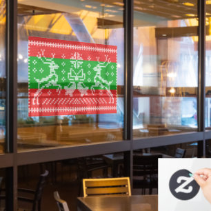 Autocollant Pour Fenêtre Vilain chandail cloches Xmas rennes crochet