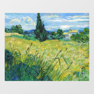 Autocollant Pour Fenêtre Vincent van Gogh - Champ de blé vert avec Cypress