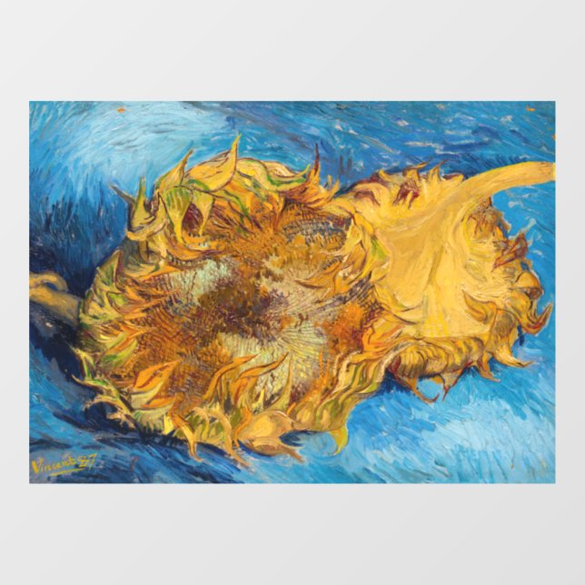 Autocollant Pour Fenêtre Vincent van Gogh - Deux tournesols coupés (Feuille)