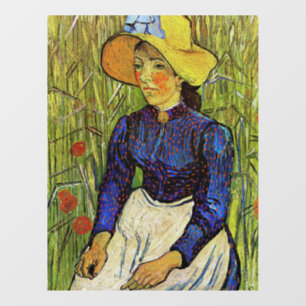 Autocollant Pour Fenêtre Vincent van Gogh - Fille paysanne en Casquette de 