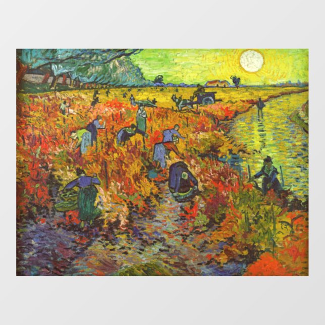 Autocollant Pour Fenêtre Vincent van Gogh - Le vignoble rouge (Feuille)