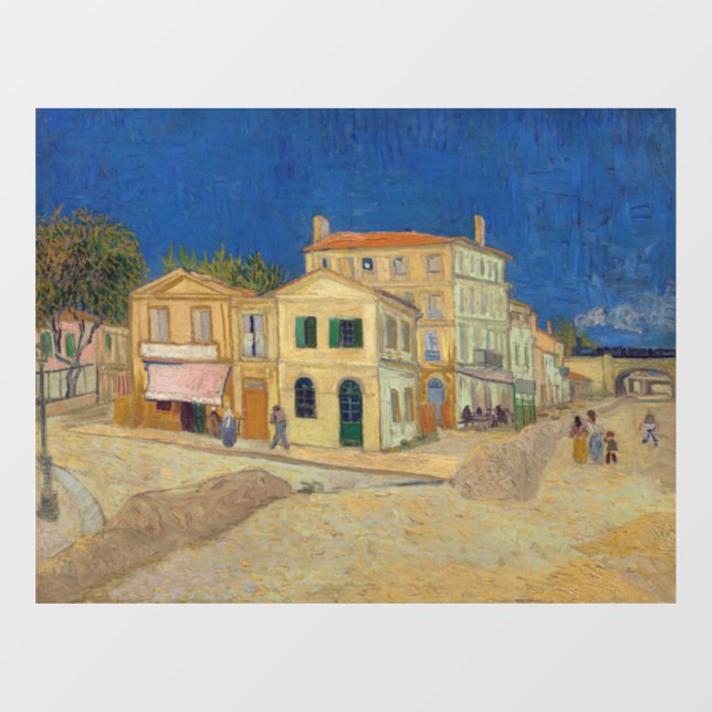 Autocollant Pour Fenêtre Vincent van Gogh - Maison Jaune / Rue (Feuille)