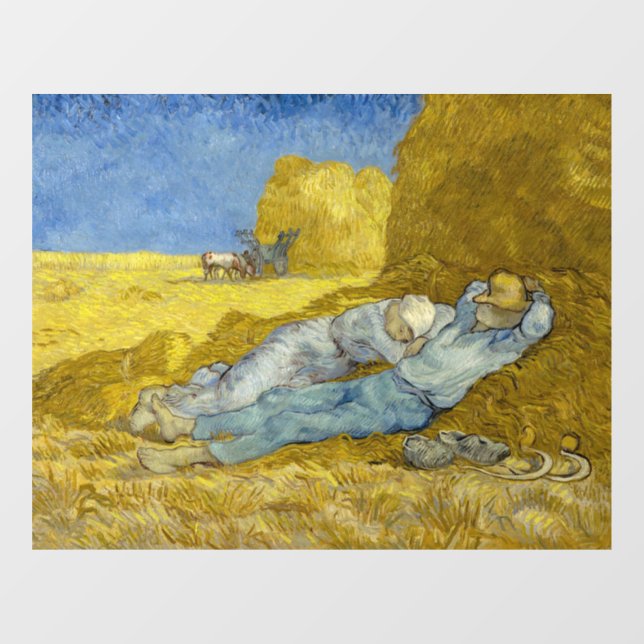 Autocollant Pour Fenêtre Vincent Van Gogh - Mion, Repos / Travail / Siesta (Feuille)