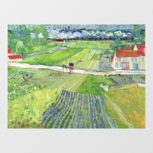 Autocollant Pour Fenêtre Vincent van Gogh - Paysage avec transport et train
