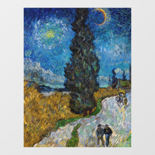Autocollant Pour Fenêtre Vincent van Gogh - Route avec Cypress et Star
