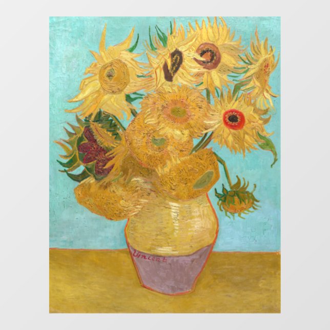 Autocollant Pour Fenêtre Vincent Van Gogh - Vase avec douze tournesols (Feuille)
