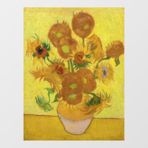 Autocollant Pour Fenêtre Vincent van Gogh - Vase avec quinze tournesols