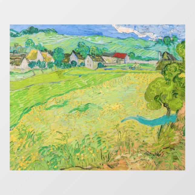 Autocollant Pour Fenêtre Vincent van Gogh - Vue des Vessenots près d'Auvers (Feuille)