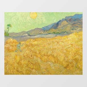 Autocollant Pour Fenêtre Vincent van Gogh - Wheatfield avec une Faucheuse