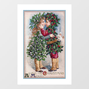 Autocollant Pour Fenêtre Vintage Noël Kiss Fenêtre Clou