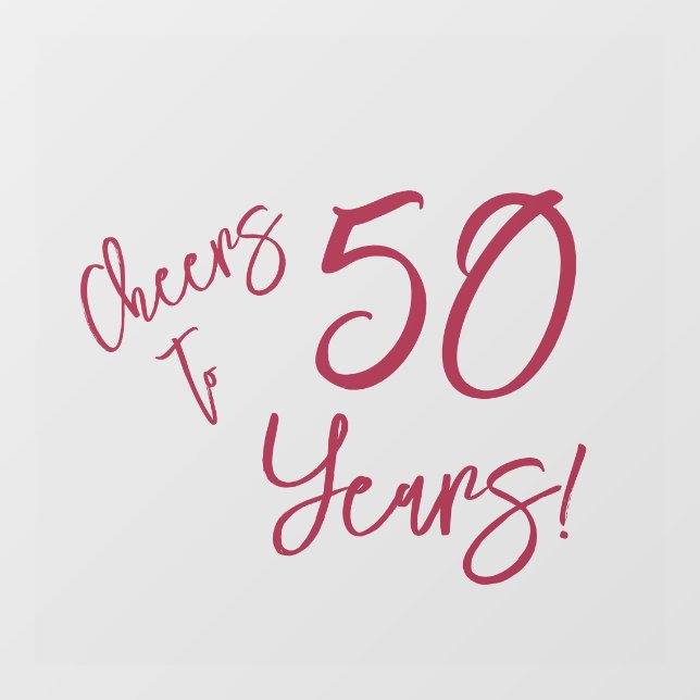 Autocollant Pour Fenêtre Viva Magenta encourage à 50 ans (Feuille)
