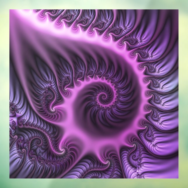 Autocollant Pour Fenêtre Vivid Cool Abstrait rose violet Fractal Art Spiral (Feuille 3)