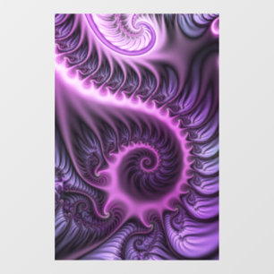 Autocollant Pour Fenêtre Vivid Cool Abstrait rose violet Fractal Art Spiral