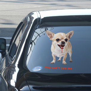 Autocollant Pour Fenêtre Voiture personnalisée You Can't See Me Chihuahua W