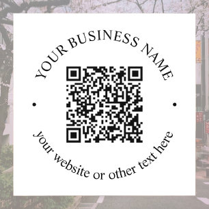 Autocollant Pour Fenêtre Votre code QR téléchargé avec texte circulaire mod