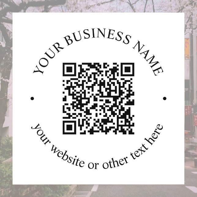 Autocollant Pour Fenêtre Votre code QR téléchargé Plus Texte circulaire mod (Créateur téléchargé)