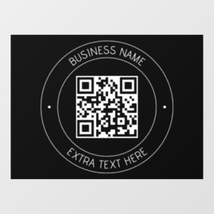 Autocollant Pour Fenêtre Votre code QR & Texte modifiable Noir & Blanc