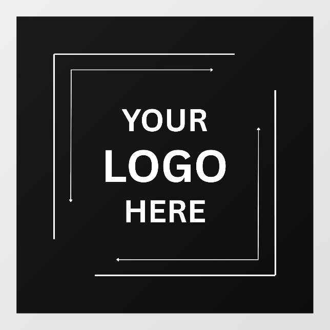 Autocollant Pour Fenêtre Votre logo | Carré noir personnalisé pour entrepri (Feuille)