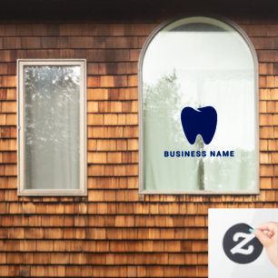Autocollant Pour Fenêtre Votre logo   Dentiste d'entreprise minimaliste mod