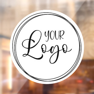 Autocollant Pour Fenêtre Votre logo d'entreprise en forme de cercle