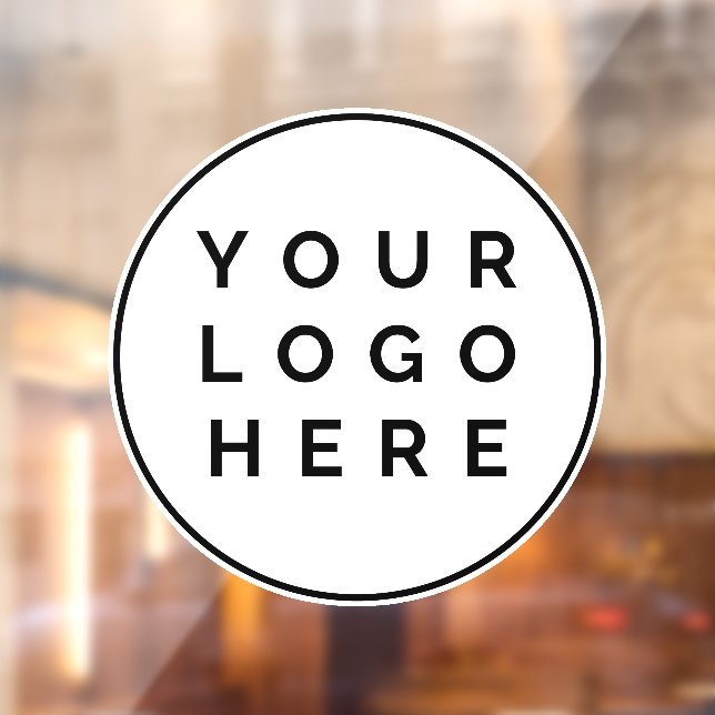 Autocollant Pour Fenêtre Votre logo d'entreprise ici Cercle noir (Feuille 2)