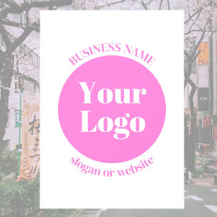 Autocollant Pour Fenêtre Votre logo d'entreprise & modèle de texte modifiab