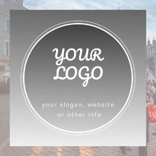 Autocollant Pour Fenêtre Votre logo et texte modifiable   Dégradé gris fonc