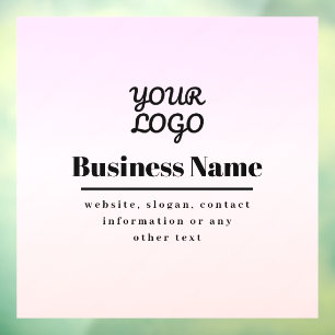 Autocollant Pour Fenêtre Votre logo et texte Ombré rose et pêche
