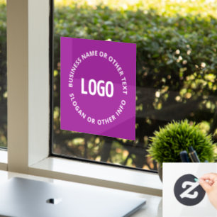 Autocollant Pour Fenêtre Votre logo et votre texte personnalisable   Violet