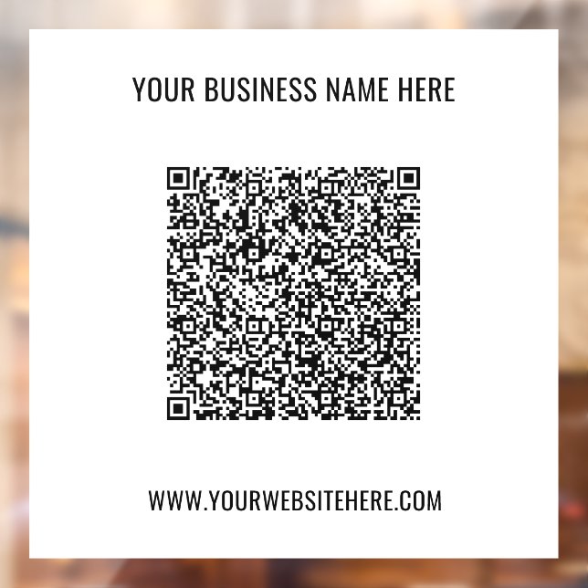 Autocollant Pour Fenêtre Votre QR Code Nom du site Web Cling promotionnel (Feuille 2)
