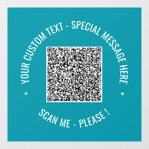 Autocollant Pour Fenêtre Votre texte personnalisé de code QR et couleurs fi