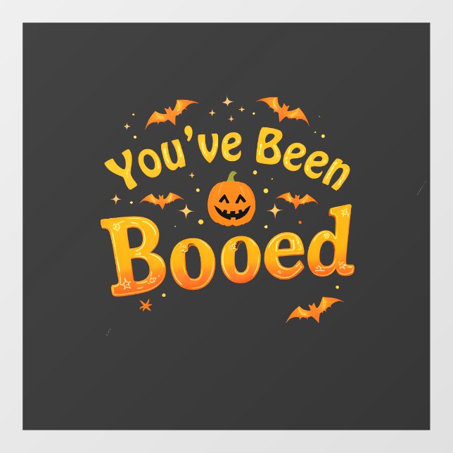 Autocollant Pour Fenêtre Vous avez été hué Citrouille Éffrayant Halloween (Feuille)