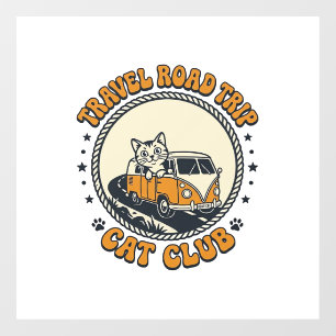 Autocollant Pour Fenêtre Voyage T-Shirt pour amateur de chat - Art de voyag
