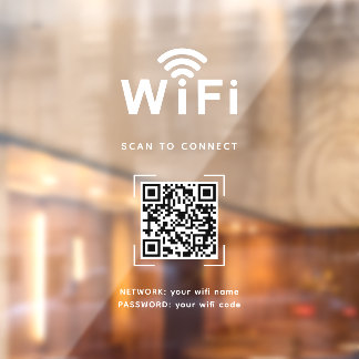 Autocollant Pour Fenêtre Wifi Decal | Office & Storefront Network Display