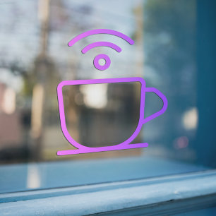 Autocollant Pour Fenêtre WIFI gratuit avec coupe de café clouer la fenêtre