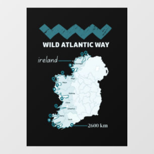 Autocollant Pour Fenêtre Wild Atlantic Way - essai touristique irlandais Ir