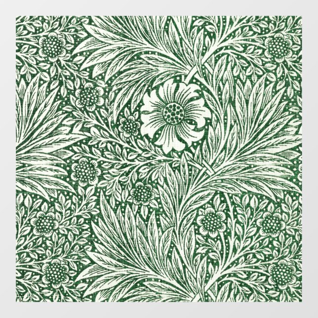 Autocollant Pour Fenêtre william morris marigold fleurs vertes (Feuille)
