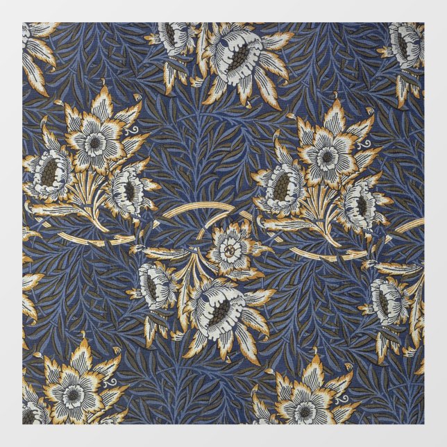 Autocollant Pour Fenêtre William Morris Tulip Willow Blue Motif (Feuille)