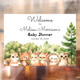 Autocollant Pour Fenêtre Woodland Baby Boy Douche Bienvenue