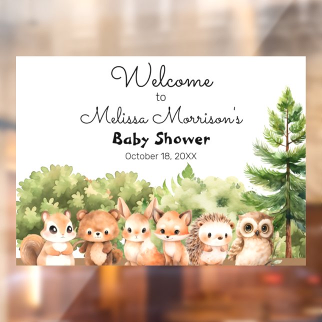 Autocollant Pour Fenêtre Woodland Baby Boy Douche Bienvenue (Feuille 2)