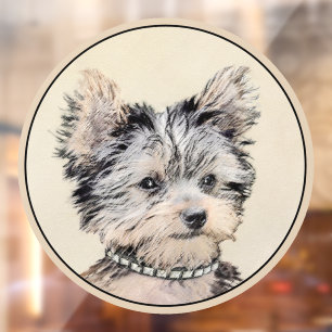 Autocollant Pour Fenêtre Yorkshire Terrier Puppy Peinture Chien original