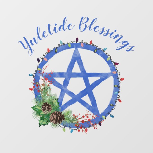 Autocollant Pour Fenêtre Yuletide Bénédictions Vacances Wiccan Lumières Pen (Feuille)
