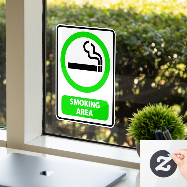 Autocollant Pour Fenêtre Zone fumeurs désignée Affaires (Bureau)