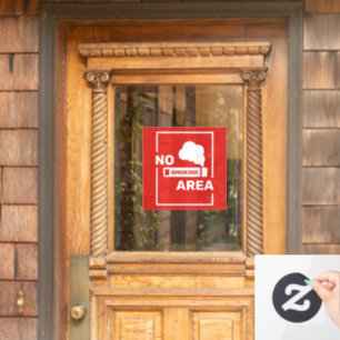 Autocollant Pour Fenêtre Zone Non-Fumeurs Minimaliste Rouge et Blanc